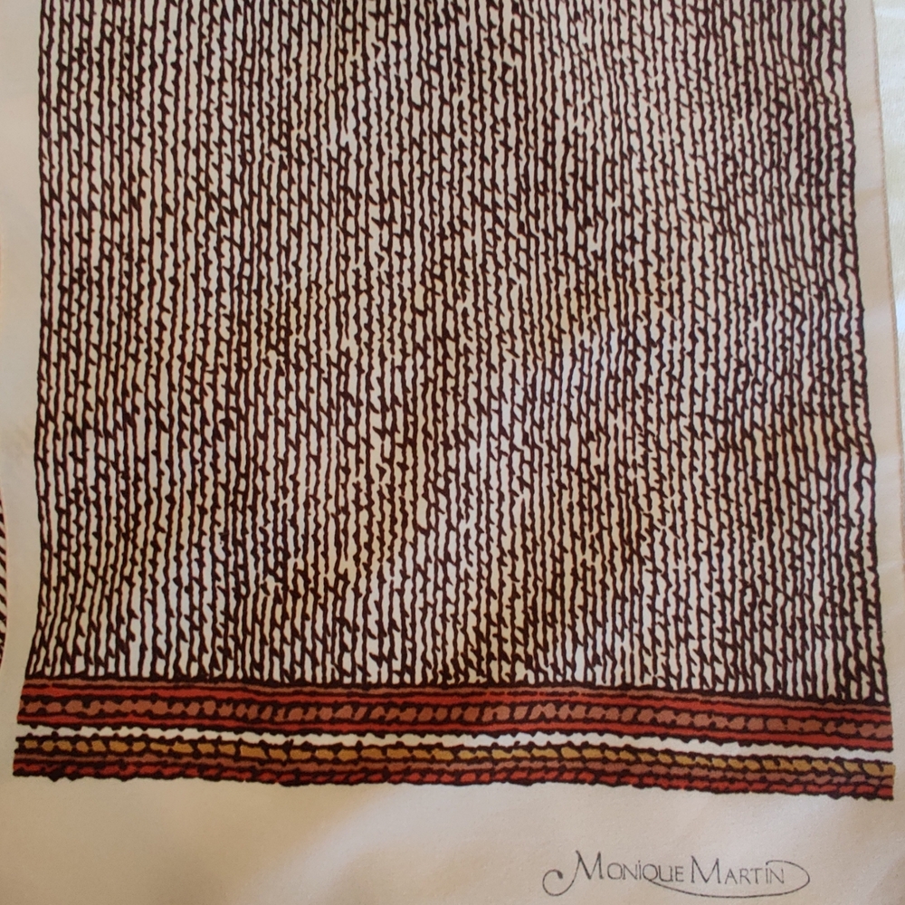 Monica Martin Brown & Cream Patterned soft Scarf